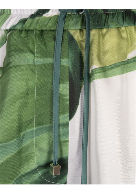 Pantaloni Asteria - Painted Leaves Green FOR RESTLESS SLEEPERS | PA000250-TE00810220